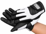 Reithandschuhe Schwarz Wei� XXS XS S M L Kunstleder + Netz Damen Kinder Handschuhe Kunstleder