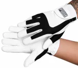Reithandschuhe Schwarz Wei� XXS XS S M L Kunstleder + Netz Damen Kinder Handschuhe Kunstleder