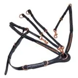 Vorderzeug Deister Strass Lastik LEDER weich Pony VB WB X-Full Schwarz o Braun Ros�gold