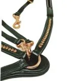 Vorderzeug Deister Strass Lastik LEDER weich Pony VB WB X-Full Schwarz o Braun Ros�gold