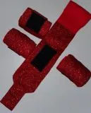 Set 4 Stck Bandagen Sunny Glitzer Schwarz / Schwarz, Schwarz Silber Farb. Lila Rot Rosa Braun Hellblau Minishetty 1 Meter