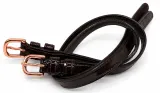 Sporen Riemen Leder Lack Braun Schwarz Sporenriemen Schnalle Ros�gold Rosegold