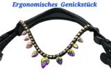 Trense Victoria Diadem Glitzer Leder Schwarz incl. Zgel NUR Gr. VB Ledertrense Zaum Lederzaum