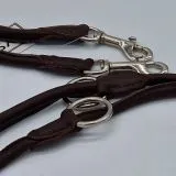 Lederleine Schogun Leine rund genht mittel Schwarz Rotbraun Dunkelbraun Schogun verstellbar