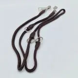 Lederleine Schogun Leine rund genht mittel Schwarz Rotbraun Dunkelbraun Schogun verstellbar