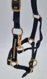 Halfter Lennox Nieten Nylon MMS MS S Schwarz Nietenhalfter Silber oder Goldfarben