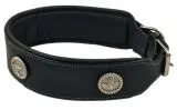 Lederhalsband Zorro Schwarz Conchos fest genht M L XL BREIT ! Leder Halsband Hundhalsband