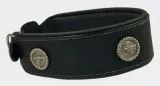 Lederhalsband Zorro Schwarz Conchos fest genht M L XL BREIT ! Leder Halsband Hundhalsband
