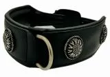 Lederhalsband Antique Blume Chonchos Zier Schnalle Breit M L XL Halsband Leder