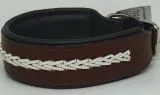 Leder Halsband Stitch geflochten Schwarz Wei Braun M L XL BREIT Lederhalsband