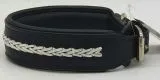 Leder Halsband Stitch geflochten Schwarz Wei Braun M L XL BREIT Lederhalsband