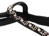 Trense DIONI ergonomisch Genick Steg Patches Leder Schwarz VB WB X Full Rose/ Champagner Beige Noriker