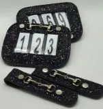 Kopfnummer Schwarz Glitzer Gebiss im Set mglich + Clip Turnier Set mglich