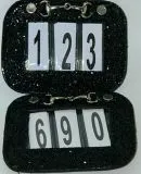 Kopfnummer Schwarz Glitzer Gebiss im Set mglich + Clip Turnier Set mglich