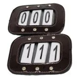 Kopfnummern Turnier Strass Glitzer Glatt + Lack Leder Braun Schwarz Klett 1 Paar = 2 Stck