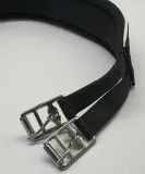 Kurzgurt Pony Shetty Web Gurt 70 75 80 cm schmal Sattelgurt Gurt Schwarz / Wei