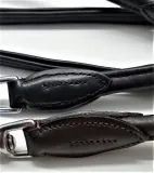 Hundeleine Leine RUND genht Braun oder Schwarz Mittelgroe Hunde Leder Lederleine 230 / 200 cm