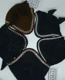 Fliegenhaube Baumwolle Glitzer Fliegen M�tze Minishetty Shetty Strass Schwarz Braun