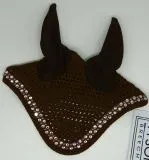 Fliegenhaube Baumwolle Glitzer Fliegen M�tze Minishetty Shetty Strass Schwarz Braun