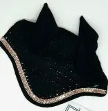 Fliegenhaube Baumwolle Glitzer Fliegen M�tze Minishetty Shetty Strass Schwarz Braun