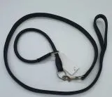 Retriever Set Halsband rund + Leine Schwarz Leder ~ 50 cm Hals Leine Handschlaufe