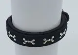 Halsband Sabrowski Glitzer Knochen Braun Schwarz kleiner Hund 27 -32 cm 2,5 cm Glitzer Hundehalsband