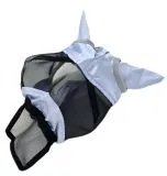 Fliegenhaube + + Lissy MIT Ohr MIT Nasenschutz Gr. Minishetty Shetty Grau Schwarz Fliegen Haube Fliegenmaske