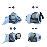 Fliegenhaube + + Lissy MIT Ohr MIT Nasenschutz Gr. Minishetty Shetty Grau Schwarz Fliegen Haube Fliegenmaske