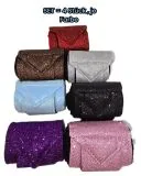 Set 4 Stck Bandagen SUN Glitzer Schwarz / Schwarz Schwarz Silber Rosa Hellblau Lila Rot Braun Minishetty 1 Meter