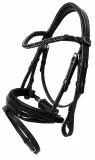 Trense BLACK SIS Glitzer Minishetty Mini Shetty Welsh Leder Lack ergonomisch weich unterlegt