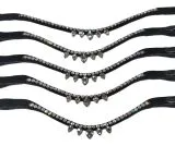 Stirnriemen Tropfen Diadem Leder Stirnband Kristall Strass Glitzer MS S P VB WB