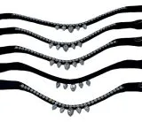 Stirnriemen Tropfen Diadem Leder Stirnband Kristall Strass Glitzer MS S P VB WB