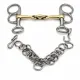 Mini Fahrgebiss Postkandare Minishetty 7,0 - 12,5 cm doppelt gebrochen + Kinnkette