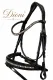 Trense DIONI ergonomisch Genick Steg Patches Leder Schwarz Pony VB WB X Full Rose/ Champagner Beige Noriker