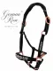 Lederhalfter German Rose Schwarz Rosegold VB WB X Full Ros� Leder Halfter Glitzerhalfter Pastell