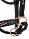 Lederhalfter German Rose Schwarz Rosegold VB WB X Full Ros� Leder Halfter Glitzerhalfter Pastell