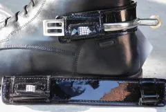 Sporenschutz Leder Stiefelschutz Strass Glitzer Schwarz Braun + Lack