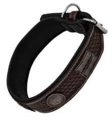 Lederhalsband FALK Breit Leder X L XL Leder Halsband Conchos Schwarz Braun