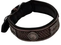 Lederhalsband FALK Breit Leder X L XL Leder Halsband Conchos Schwarz Braun