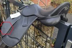 #38 Ledersattel B WARE Beauty Schwarz 1 X 15 Zoll + 5 X Kopfeisen verstellbar Mono Sattel Shetty Glitzer Welsh Kindersattel Sattel Leder B WARE