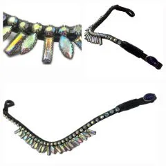 Stirnriemen Diadem Flint PONY VB WB Regenbogenfarben Perlmut geschwungen Stirnband Tysons 37 / 41 cm