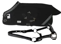 Zoe SET Abschwitzdecke mit Halfter Glitzer Minishetty Shetty 70 80 90 100 cm Rot Schwarz Rosa Glitzerset