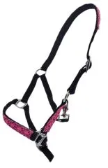 Halfter Fancy Minishetty Shetty Fohlenhalfter Glitzer Schwarz Pink Fohlen Glitzerhalfter Nylonhalfter