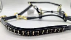 B Ware Halfter Leder Braun Schwarz Glitzer Minishetty Shetty Lederhalfter Show B Ware