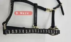 B Ware Halfter Leder Braun Schwarz Glitzer Minishetty Shetty Lederhalfter Show B Ware