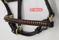B Ware Halfter Leder Braun Schwarz Glitzer Minishetty Shetty Lederhalfter Show B Ware