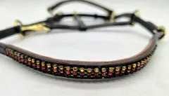 B Ware Halfter Leder Braun Schwarz Glitzer Minishetty Shetty Lederhalfter Show B Ware