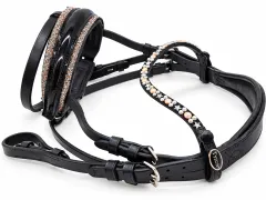 MIRA Trense Minishetty Shetty Welsh Leder Lack Nasenriemen Glitzer Stirnband + - Nasenriemen