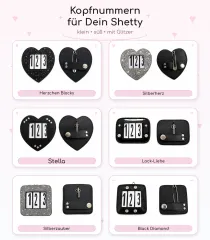 Kopfnummern Kopfnummer klein Minishetty Shetty 1 Set = 2 St�ck Glitzer Strass Startnummer Startnummern Turnier