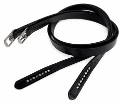 Steigb�gelriemen Stella – kurze Leder-Steigb�gelriemen mit Sternendeko Sterne 100 110 120 cm Schwarz